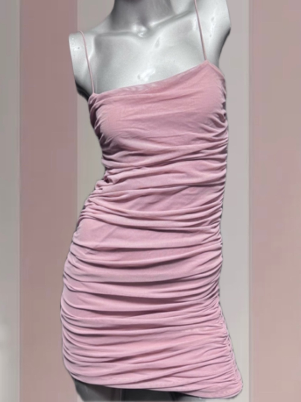 Oh Polly Pink Ruched Dress
